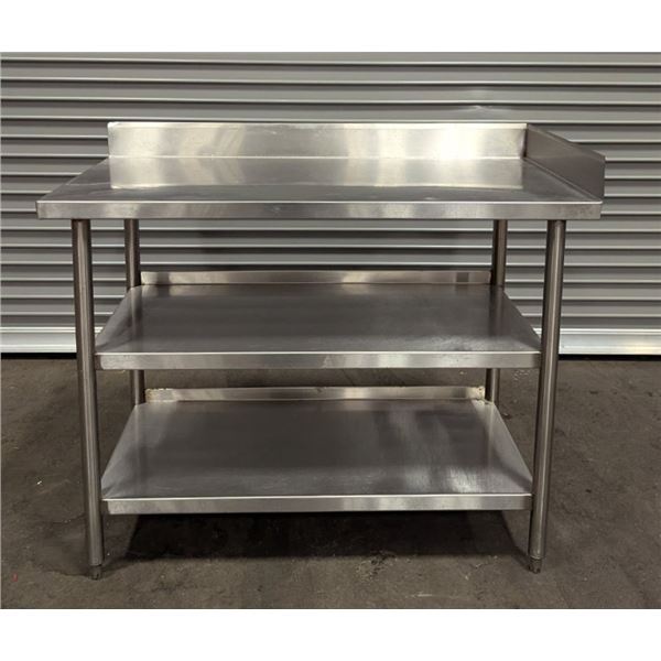 48" Stainless Steel Work Table With Back/Side Splash