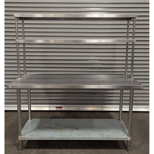 Newtop 60" x 24" Stainless Steel Work Table W/2-Tier Overshelf