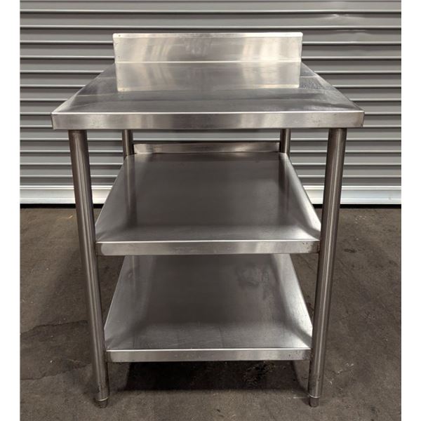 27" x 30" Stainless Steel Work Table With Backsplash