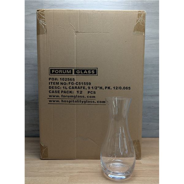 Perfect Pour Carafes 33.8oz/1L, Browne FGC51559 - Lot of 12