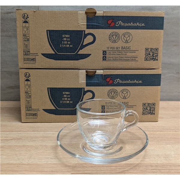 Cup & Saucer Sets 3oz/89ml, Browne PG97984 - Lot of 12