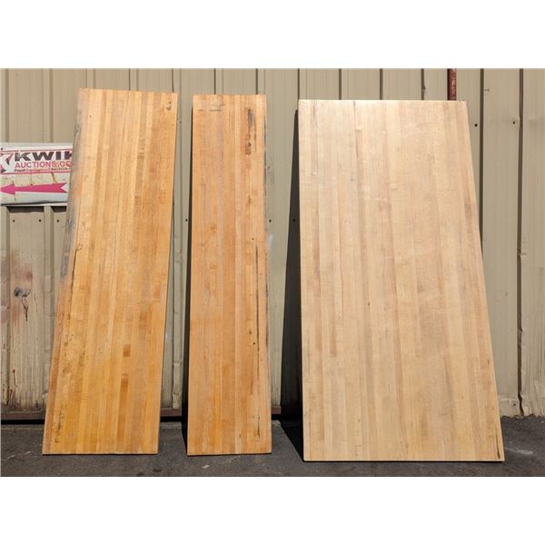 27-1/2" x 96", 20-1/2" x 96" & 48" x 96" Wood Table Tops - Lot of 3pcs