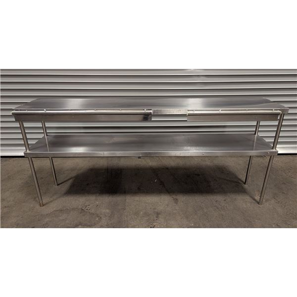 72" x 14" Stainless Steel 2-Tier Overshelf With Order Rails