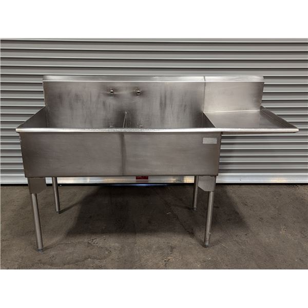 66" Stainless Steel 2 Tub Sink With Right Drain Board