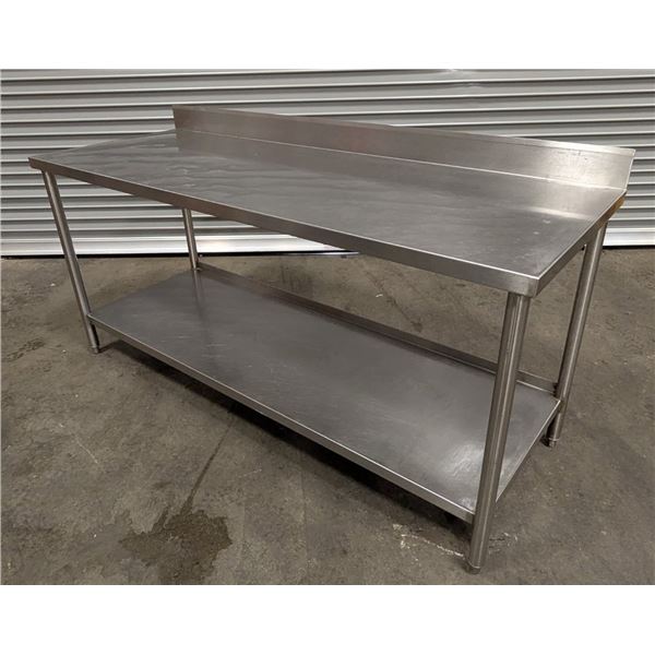 72" x 26" Stainless Steel Work Table With Backsplash