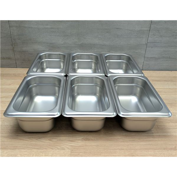 1/9 Size, 2.5" Deep Stainless Steel Inserts, Johnson-Rose 57902 - Lot of 6