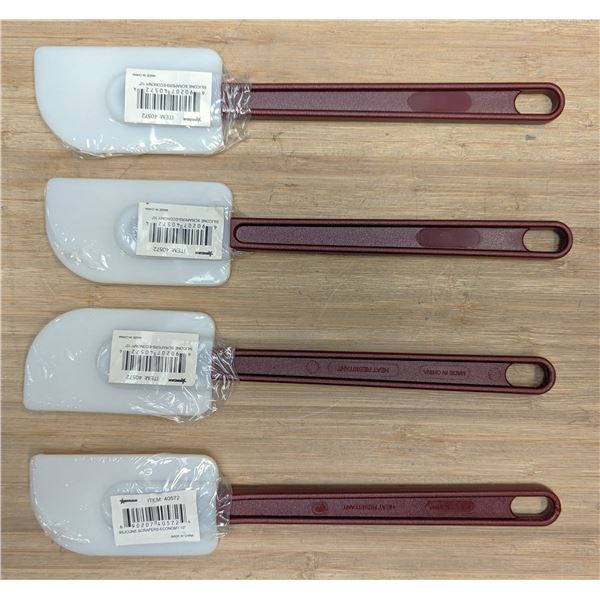 10" High Temperature Silicone Spatulas, Omcan 40572 - Lot of 4