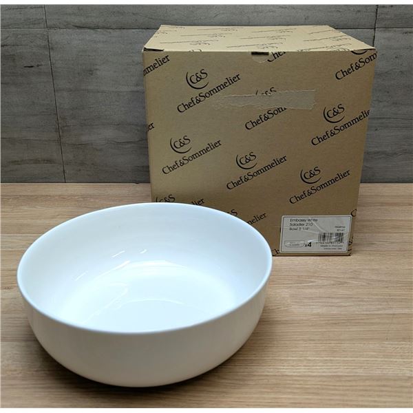60oz Embassy White 8.5" Bowls, S0147 - Lot of 4