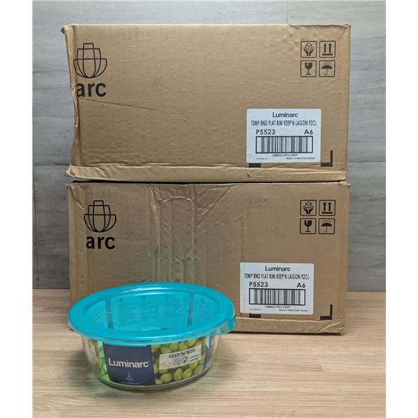 920ml Glass Round Keep N Boxes, Arcoroc P5523 - Lot of 12 (2 Cases) | R9-2