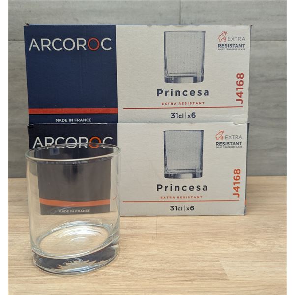 10.25oz Princesa Old Fashioned Glasses, Arcoroc J4168 - Lot of 12 (2 Boxes) | R3-2