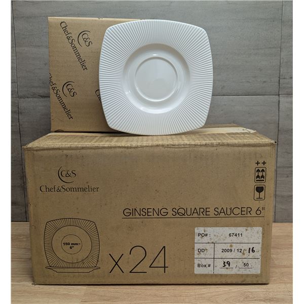 Ginseng 6" Square Saucers, Chef & Sommelier S0541 - Lot of 24 | L4-4