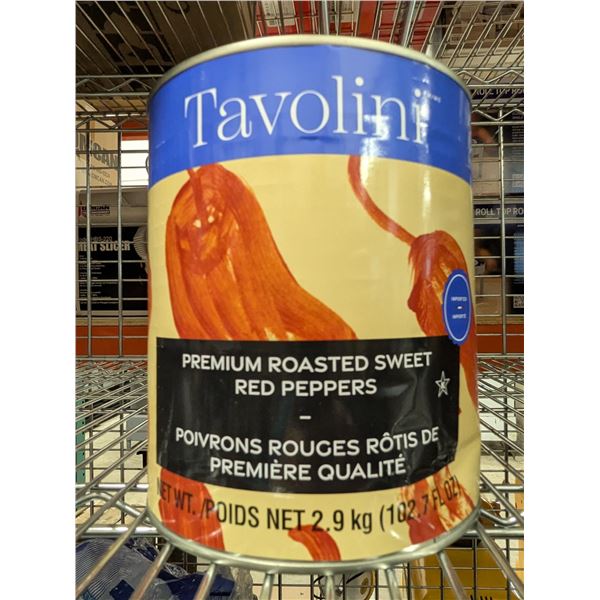 Tavolini Premium Roasted Sweet Red Peppers, 2.9Kg - Lot of 5