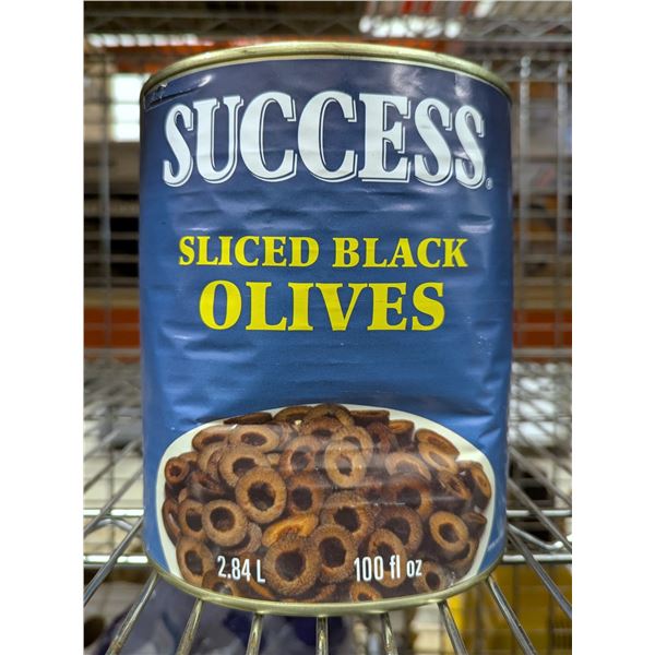 Success Sliced Black Olives, 2.84L - Lot of 6