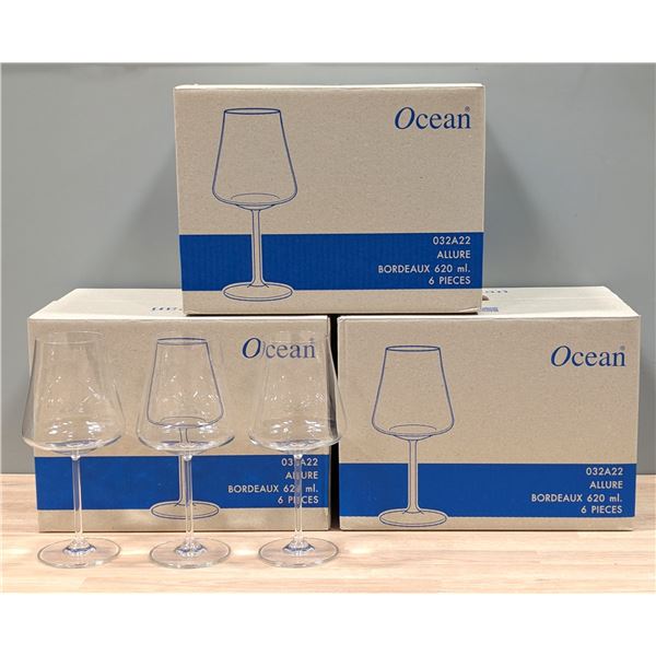 Ocean Allure Bordeaux Glasses, 620mL - Lot of 21