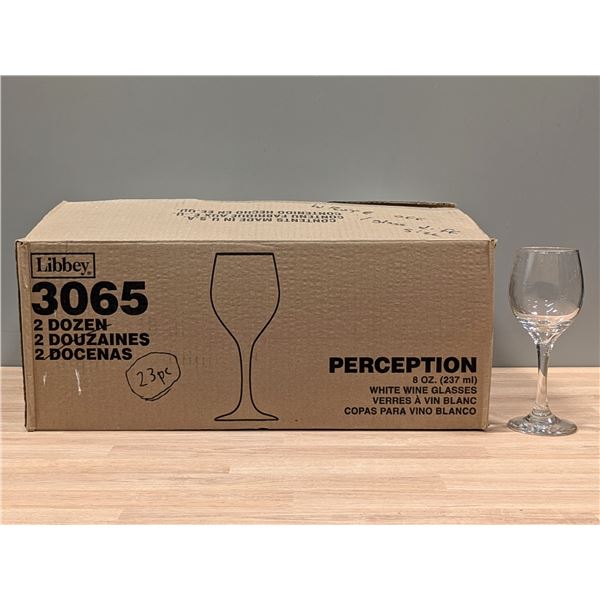 Libbey Perception 8oz WhiteWine Glasses - Lot of 23