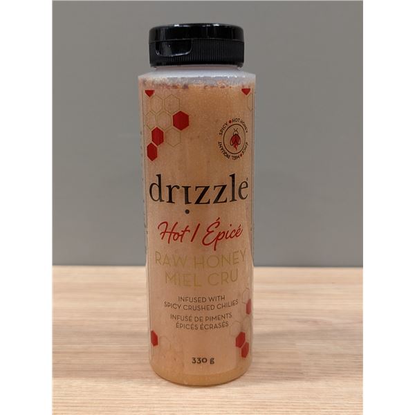 Drizzle Hot/Spice Raw Honey, 330g - Lot of 5