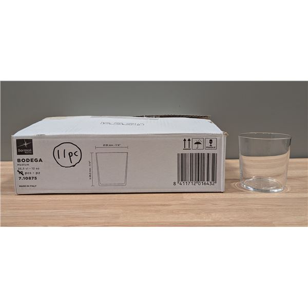 Bormioli 12oz Bodega Medium Glasses - Lot of 11 | EC4