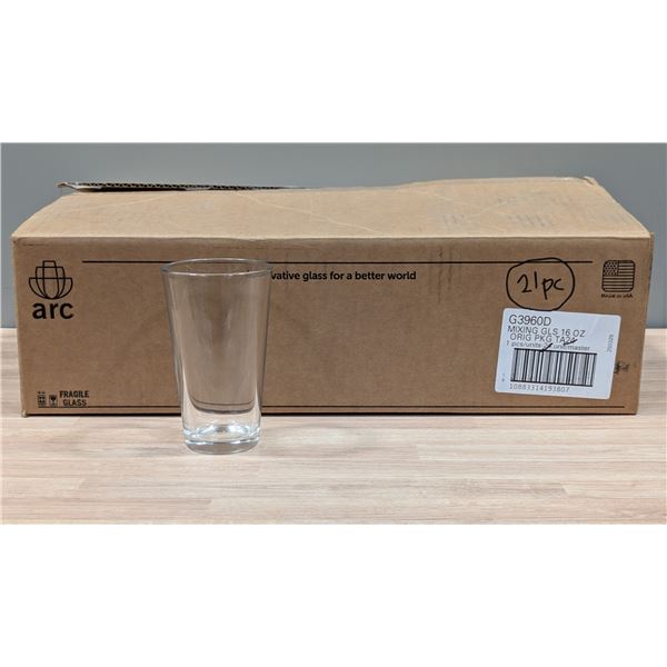 Arcoroc G3960D 16oz Mixing Glasses - Lot of 21 | EC4