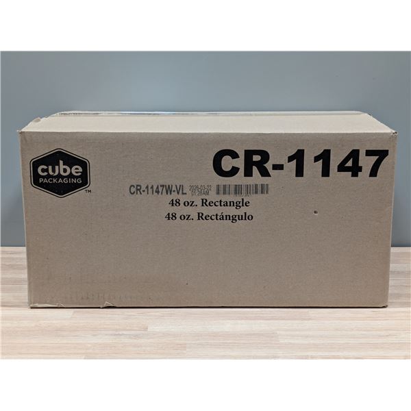 Cube Packaging CR-1147 48oz Rectangle Containers With Lids - Lot of 100 (1 Case) | EC4