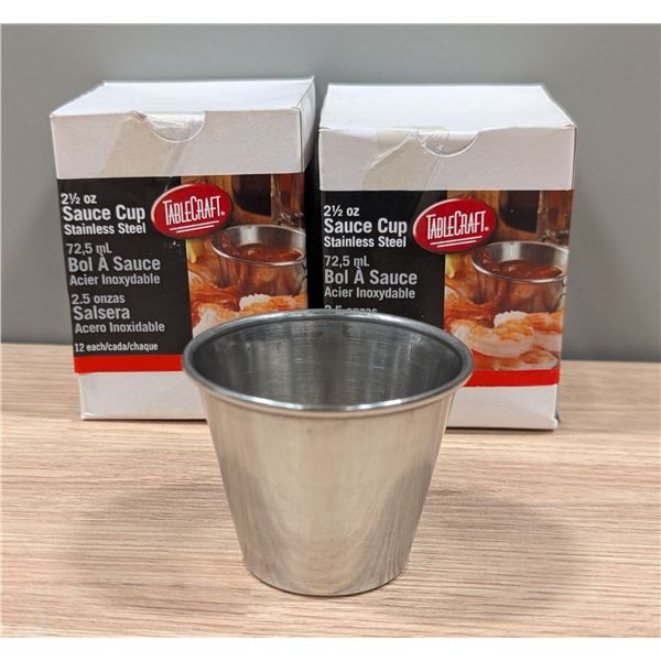 Tablecraft 2-1/2oz Stainless Sauce Cups - Lot of 24 | RackJ