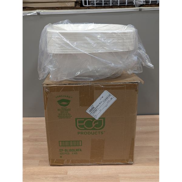 Eco Products 160oz Lined Sugarcane Bowls - Lot of 100 | EC4