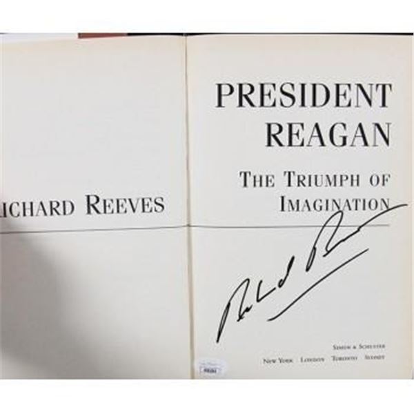 Ronald Reagan Biographer Richard Reeves Signed President Reagan The Triumph of Imagination Book JSA 
