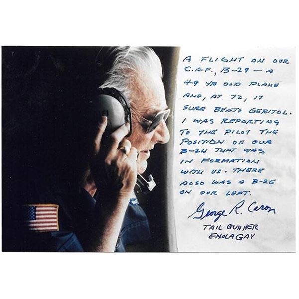 Enola Gay Airman George R Caron Signed Photograph