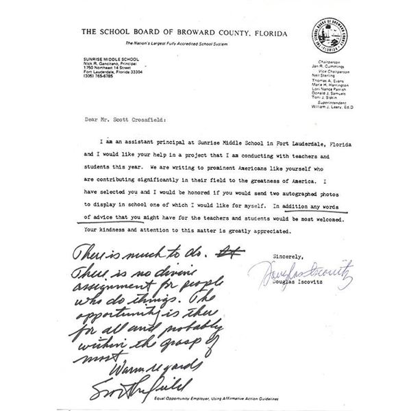 Test Pilot Scott Crossfield Signed Letter