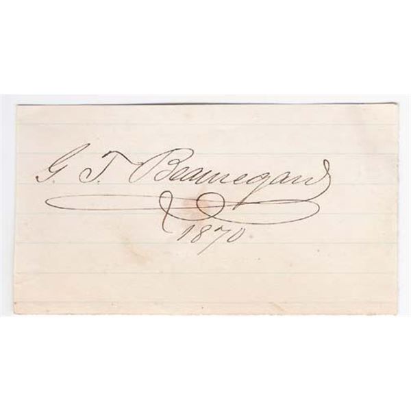 Confederate General G.T. Beauregard Signed Civil War Signature Cut