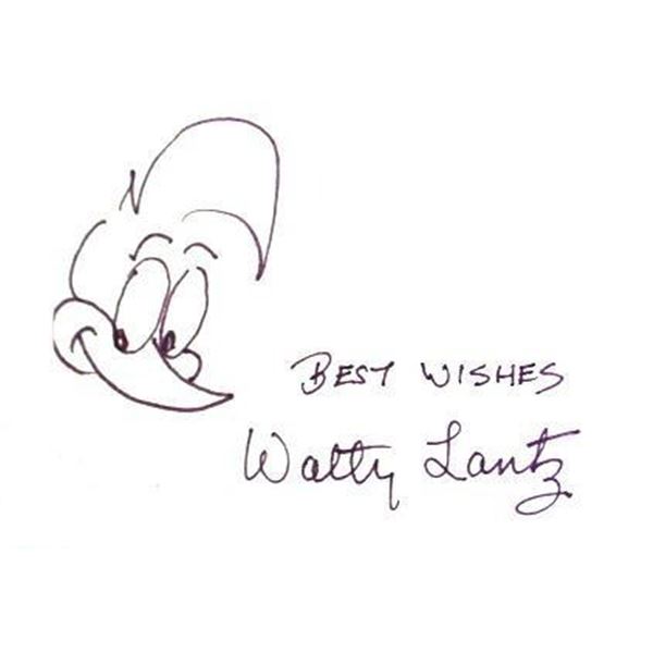 Woody Woodpecker creator Walter Lantz Signed Artwork