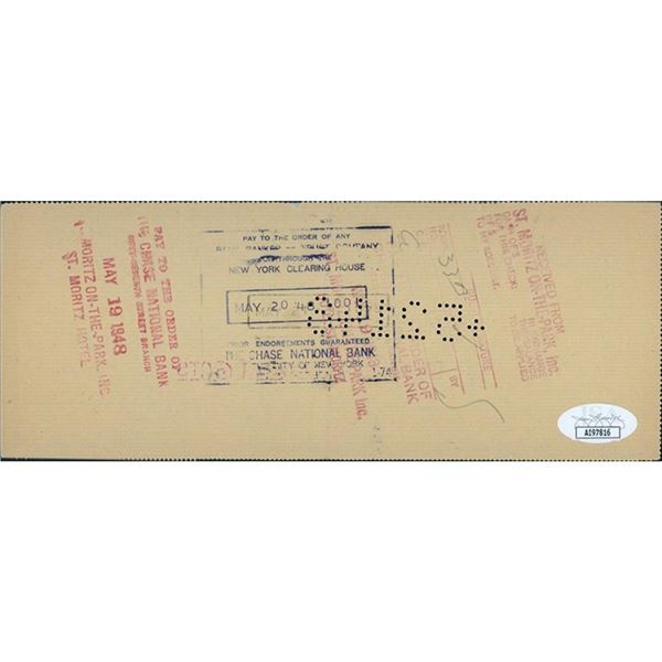 Journalist Newsman Walter Winchell Signed Cancelled Check JSA Authenticated