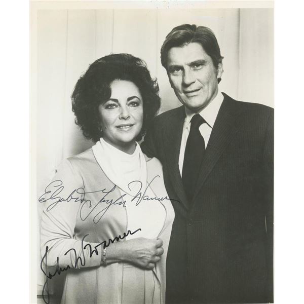 Elizabeth Taylor and John Warner signed photo