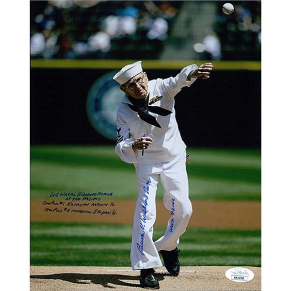 Burke Waldron Seattle Mariners WWII signed photo. JSA Authenticated