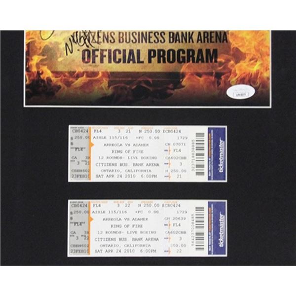 Tomasz Adamek Chris Arreola Signed Matted Program and Ticket