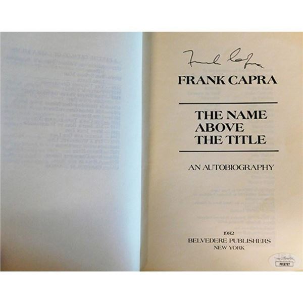 Its A Wonderful Life Frank Capra Signed The Name Above The Title  Book JSA Authenticated