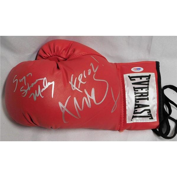 Sugar Shane Mosley and Fernando Vargas Signed Red Boxing Glove