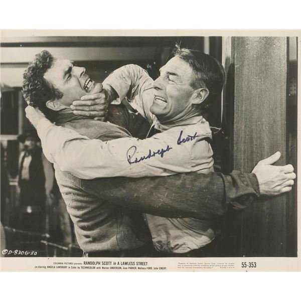 A Lawless Street Randolph Scott signed photo. GFA Authenticated