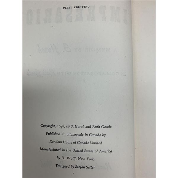 Impresario first edition book