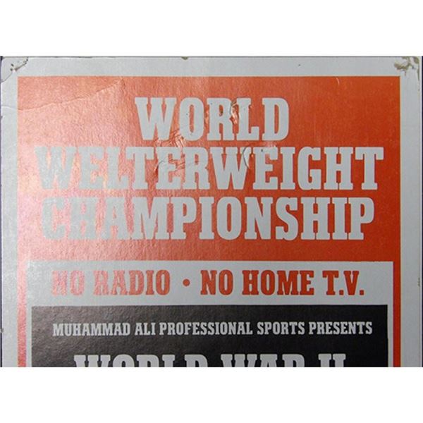 Thomas Hearns Jose Cuevas Signed WWII 11x28 Original Poster