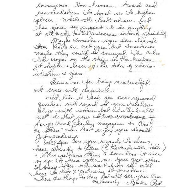 Lynette “Squeaky Red.” / GOOD, Sandra FROMME Handwritten Letter