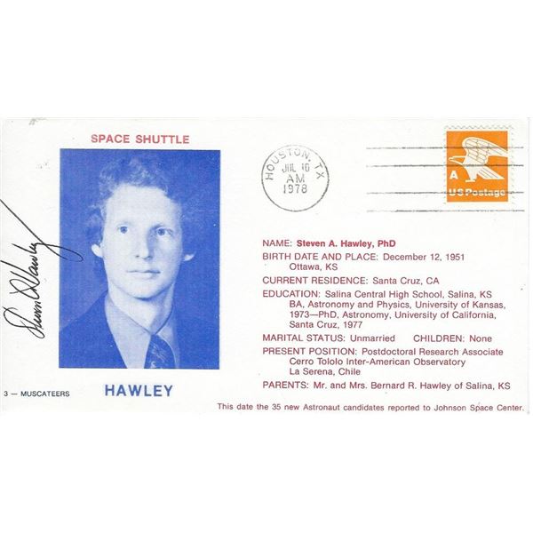 Astronaut Steven Hawley signed 1978 Space Shuttle commemorative First Day Cover