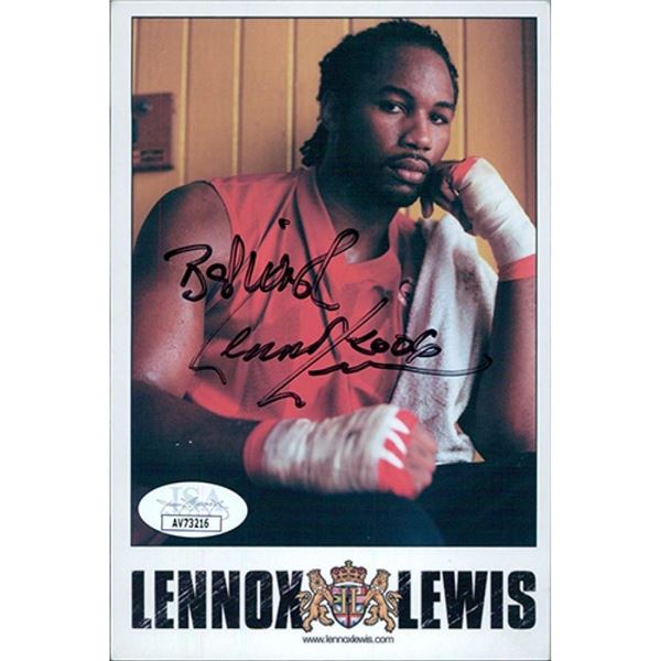 Lennox Lewis Signed 4x6 Cardstock Photo