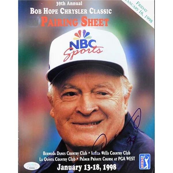 Oscar de la Hoya Signed 1998 Bob Hope Classic Pairing Sheet