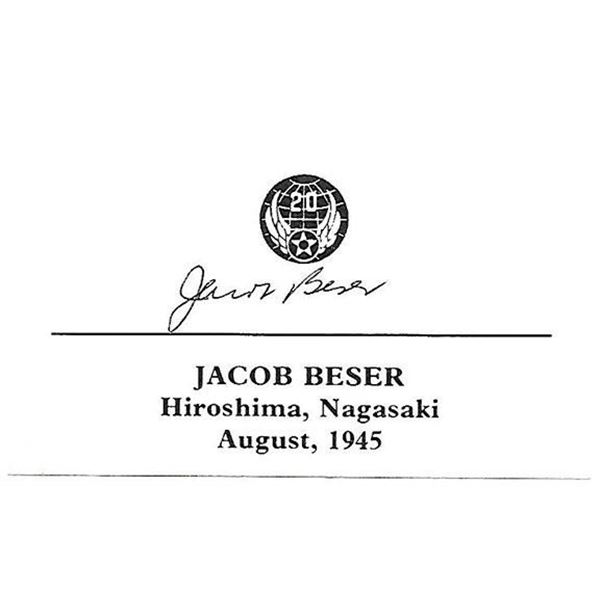 World War 2 Enola Gay Bomber Jacob Beser Signed Card