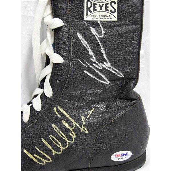 Boxer Vitali and Wladimir Klitschko Signed Black Reyes Boxing Shoe