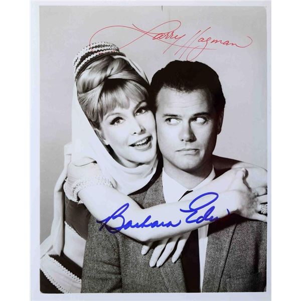 Barbara Eden and Larry Hagman signed promo photo