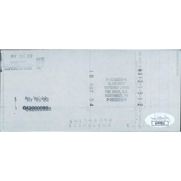 New York Jets Weeb Ewbank  Signed Cancelled Check JSA Authenticated