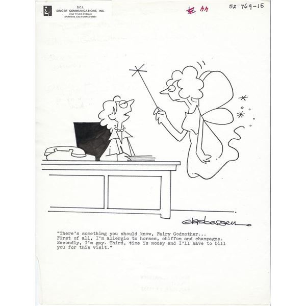 Randy Glasbergen signed original hand drawn sketch