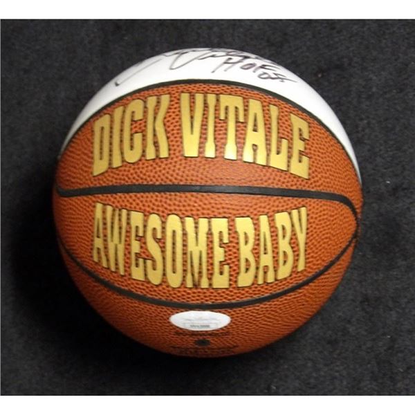 Dick Vitale Signed The Rock Awesome Baby Mini 5" Basketball JSA Authenticated