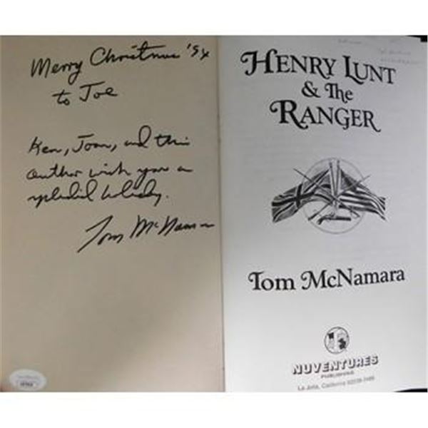 Henry Lunt & The Ranger Tom McNamara Signed  1st Hardcover Book JSA Authenticated